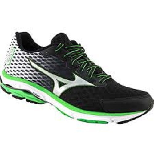 Mizuno Mizuno Men's Wave Rider 18 Running Shoes Black/Silver/Green