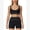 Black, variant on IDOPIP Womens Workout Sets Color Block Compression Sports Bra Matching High Waist Tummy Control Butt-Lifting Shorts 2 Piece Gym Yoga Pilates Running Outfits