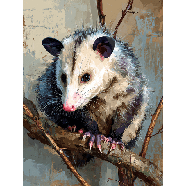 Opossum Canvas Wall Art 15.75x11.81 Inches