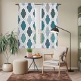 thumbnail image 6 of Bohemia Kitchen Curtains 63 Inch Length, Vintage Moroccan Geometric Pattern Blue Green Gray Tiers Curtains for Living Room Berdoom Bathroom, Light Filtering Drapes Window Treatment 2 Panels 42"Wx63"L, 6 of 8