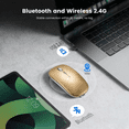 thumbnail image 7 of Verdevida Wireless Bluetooth Rechargeable Mouse with LED lights, Dual Mode BT 5.2 & 2.4G with Nano Receiver, Portable Mouse for Laptop,Macbook,iPad, 7 of 7