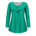 thumbnail image 4 of Usmixi Tunic Tops for Women Womens Pullover Tunic Tops Casual Solid Flowy Pleated Swing Button up Ladies Henley Shirts Winter Long Sleeve Plain Casual Tunic Tops Tops, 4 of 5