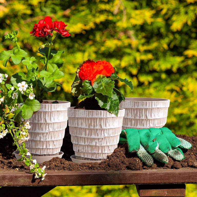Foukus Plant Pots Set of 3, 5.5" 6.5" 7.5" Taupe photo 2