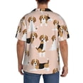 thumbnail image 7 of Goofa Beagle Dog On Brown Printed Men's Casual Short-sleeved Shirt,Lightweight Breathable Button-down,Summer Casual men's top,Versatile Fashion shirt-Small, 7 of 7