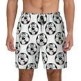 thumbnail image 2 of Goofa Happy Football Printed Men's Swim Trunks Board Shorts Quick Dry Mens Swimming Trunks with Compression Liner,Breathable Fit Hawaii Beach Shorts-, 2 of 9