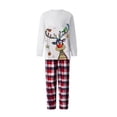 thumbnail image 5 of Christmas Family Pajamas Matching Set,Xmas Long Sleeve Letters Print T-shirt with Plaid Pants Sleepwear Loungewear, 5 of 6