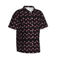 thumbnail image 2 of Pink Flamingo Hawaiian Shirts For Men, Summer Short-Sleeve Relaxed-Fit Button-Down Shirts Small, 2 of 8