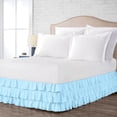 thumbnail image 2 of CCNY 21" Inch Drop Multi Ruffled Bed Skirt Short King Size 100% Microfiber Made Light Blue Color, 2 of 6