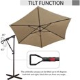thumbnail image 4 of COBANA Outdoor Patio Umbrella, 10ft Offset Hanging Patio Umbrella with Aluminum Stand, Outdoor Cantilever Umbrella with 360° Rotation, Crank and Tilt System, Beige, 4 of 8