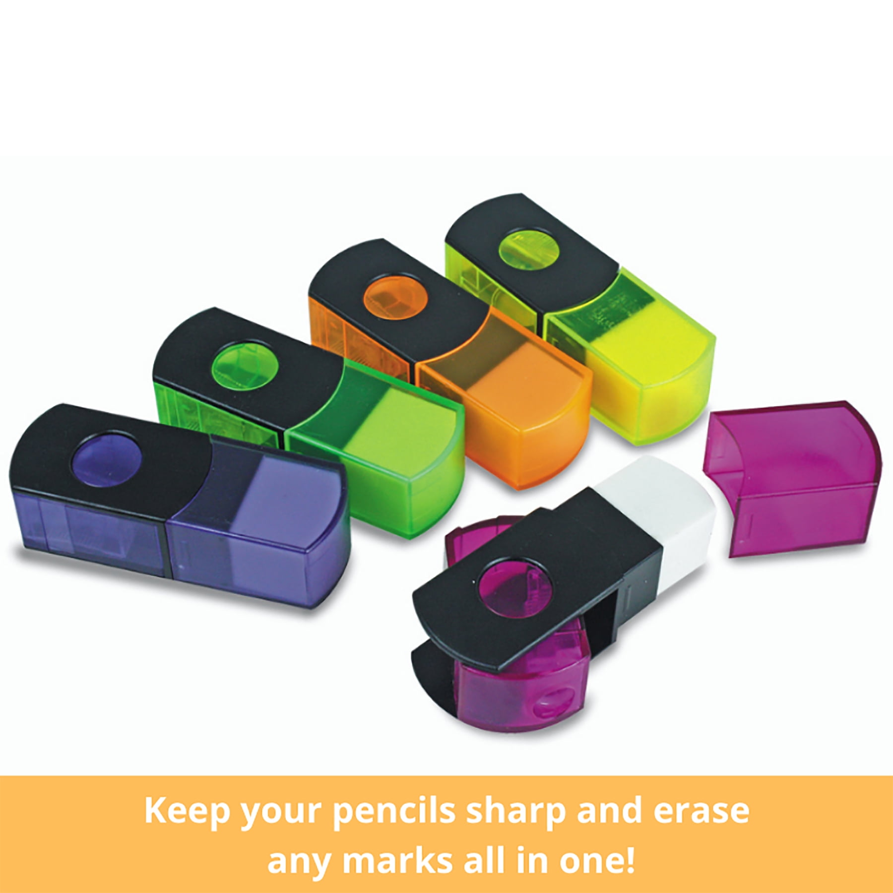 Eisen 2' N 1 Sharpener with Flip to Eraser, Pack of 10