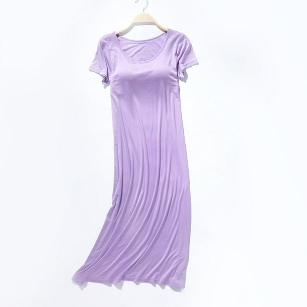 Camisón largo de manga corta para mujer, fino, para el hogar
