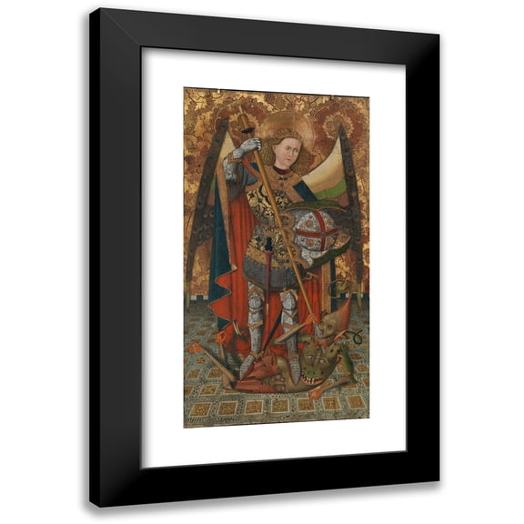 Master of Belmonte 9x14 Black Modern Framed Museum Art Print Titled - Saint Michael (1450-1500)