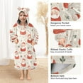 thumbnail image 3 of Wearable Blanket Hoodie for Cute Santa Claus Flannel Hooded Blanket with Pockets and Sleeves Suitable, 3 of 7