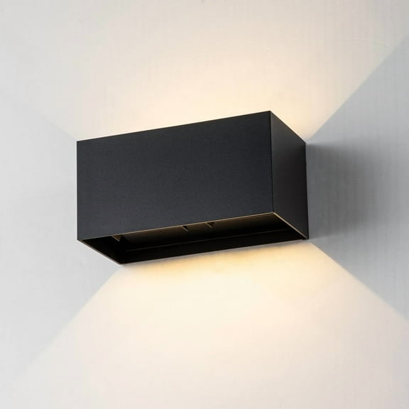 C Cattleya 4-Light Matte Black Aluminum Rectangular LED Outdoor Wall Sconce with Adjustable Light Beam