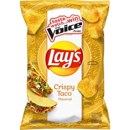 Lay’s Crispy Taco Flavored Potato Chips, 7.75 oz Bag
