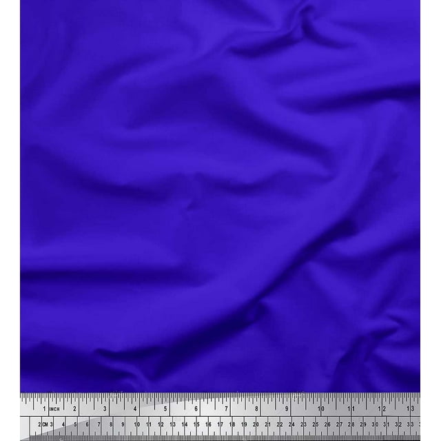 Soimoi Blue polyester Crepe Fabric Solid Fabric by Yard 52 Inch Wide
