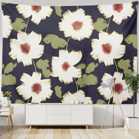 FHENF Floral Pattern Wall Tapestries, Wild Flower Plants Bedding Tapestry Tapestries for Wall, 4 Sizes