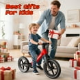 thumbnail image 4 of JoyStone 14 Inch Balance Bike for Kids, Toddler Balance Bike with Air Rubber Tires, Adjustable Seat, Lightweight No Pedal Training Bicycle, Gift Bike for 2-6 Boys Girls, Red, 4 of 11