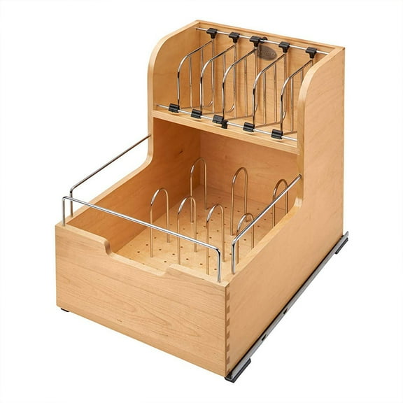 Rev-A-Shelf Food Storage Container Organizer w/ Soft-close, Natural, 4FSCO-18SC-1