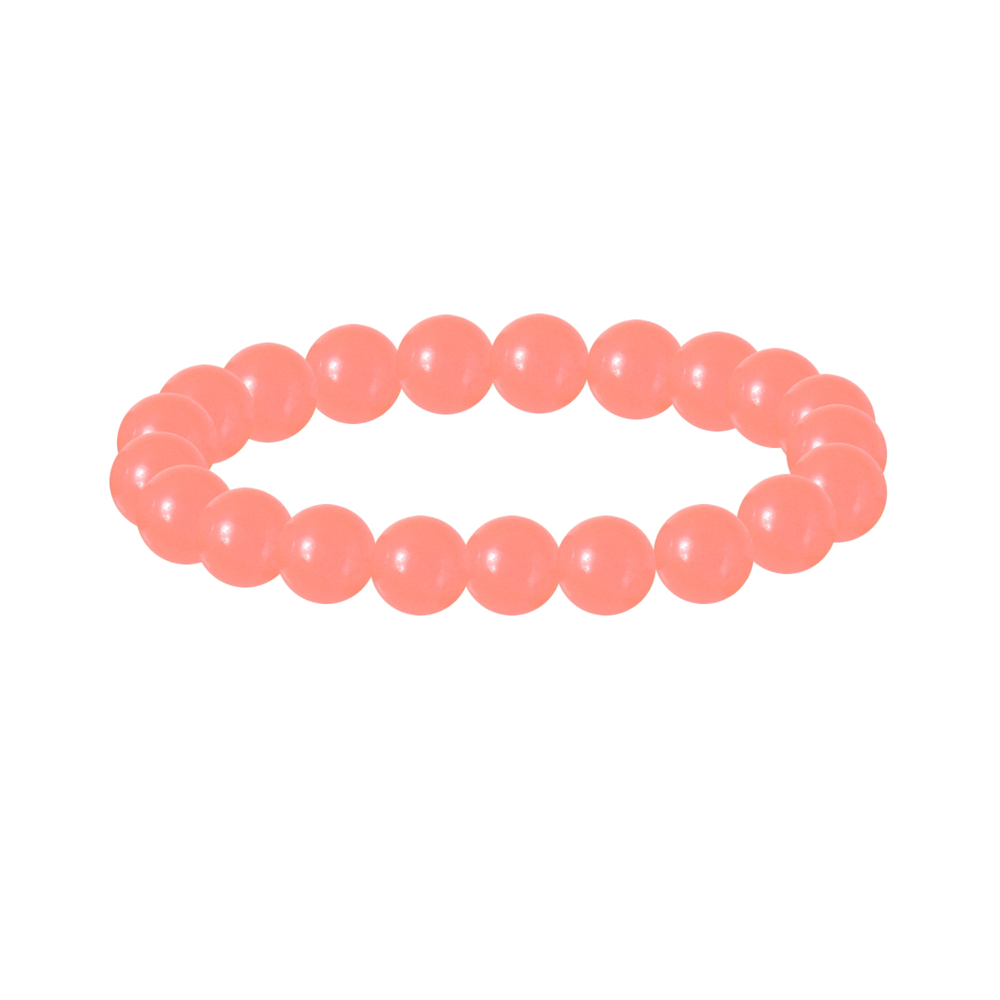 8mm Round Shape Natural Peach Jade Bead Stretch Bracelet for Women – Healing Stone Crystal Bracelet – Handmade Gemstone Jewelry Gift
