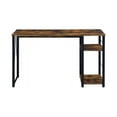 thumbnail image 2 of 47 Inch Computer Desk with Open Shelves, Home Office Writing Desk with Large Tabletop Space and Metal Legs, Working Desk for Living Room Office, Oak, 2 of 3