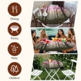 thumbnail image 7 of Pink Forest Round Tablecloth, Fitted Table Cover with Elastic for 55"-60" Round Tables, Vintage Foggy Woods Tree Table Cloth Outdoor Indoor Dinning Party Waterproof Tablecloths, 7 of 7