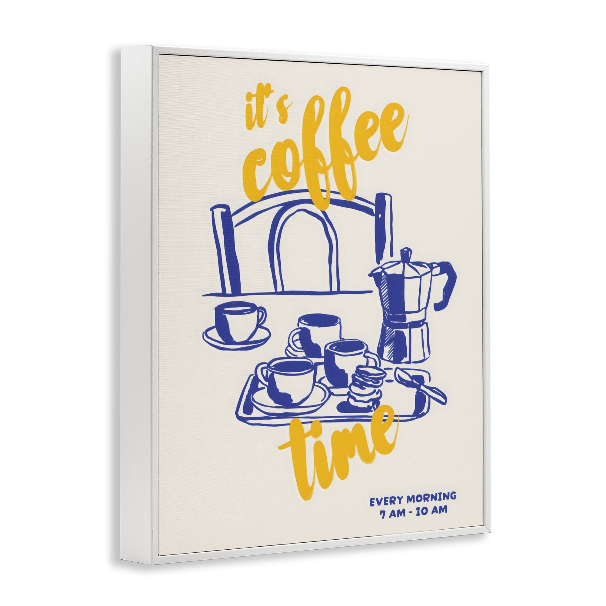 Stupell Industries It's Coffee Time Breakfast Ritual White Framed Giclee Art, design by The Prints Vibe