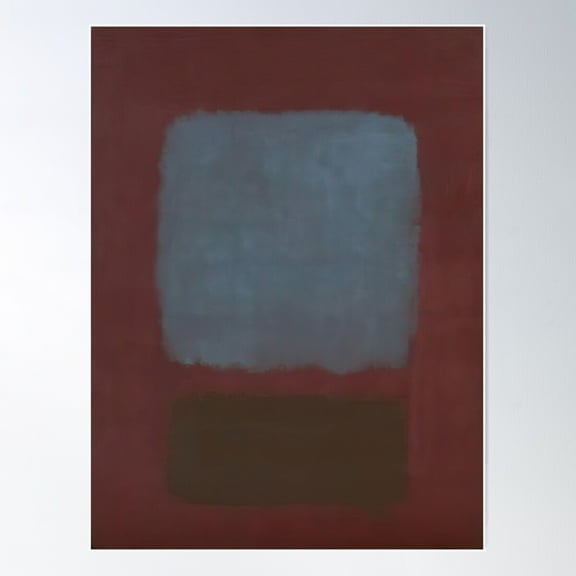 Mark Rothko - No. 37No. 19 (Slate Blue And Brown On Plum) - 1958 Poster Wall Art, Modern Wall Decor For Living Room Bedroom, 8x12 UNFRAMED