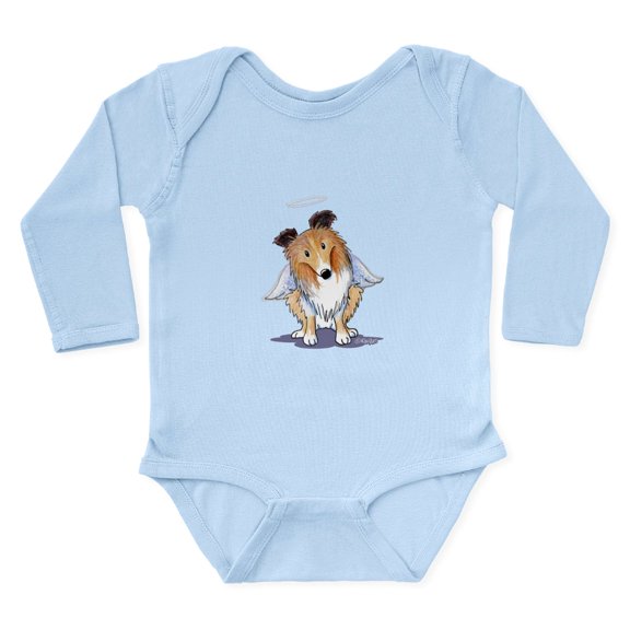 CafePress - Rainbow Bridge Sheltie - Long Sleeve Cotton Baby Bodysuit