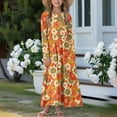 thumbnail image 2 of DISNIMO Colorful Flower Dress with Sleeves for Kids Dress with Long Sleeves And Pockets Girls Dresses for 7-8 Year Old Girls Long Sleeve Swing Dress with Pockets Midi Dress, 2 of 7