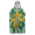 thumbnail image 3 of Hooded Beach Towel Adult Bath Poncho Towels Soft Absorbent Quick Dry for Surf Swim Pool Men Women Teens Abstract Yellow Green Floral Stained Glass, 3 of 7