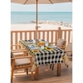 thumbnail image 2 of Outdoor Table Cloth with Umbrella Hole and Zipper, Sunflower Waterproof Rectangle Tablecloth 54"x80", Black White Plaid Farmhouse Stars Washable Table Cover for Outside Party Patio Picnic, 2 of 8