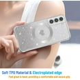 thumbnail image 2 of Magnetic for Samsung Galaxy S21 Case,Clear Slim Love Heart Pattern Cute Luxury Glitter Shiny Sparkle Samsung S21 Phone Case,Soft Shockproof Samsung S21 Case Compatible with MagSafe,Silver, 2 of 7