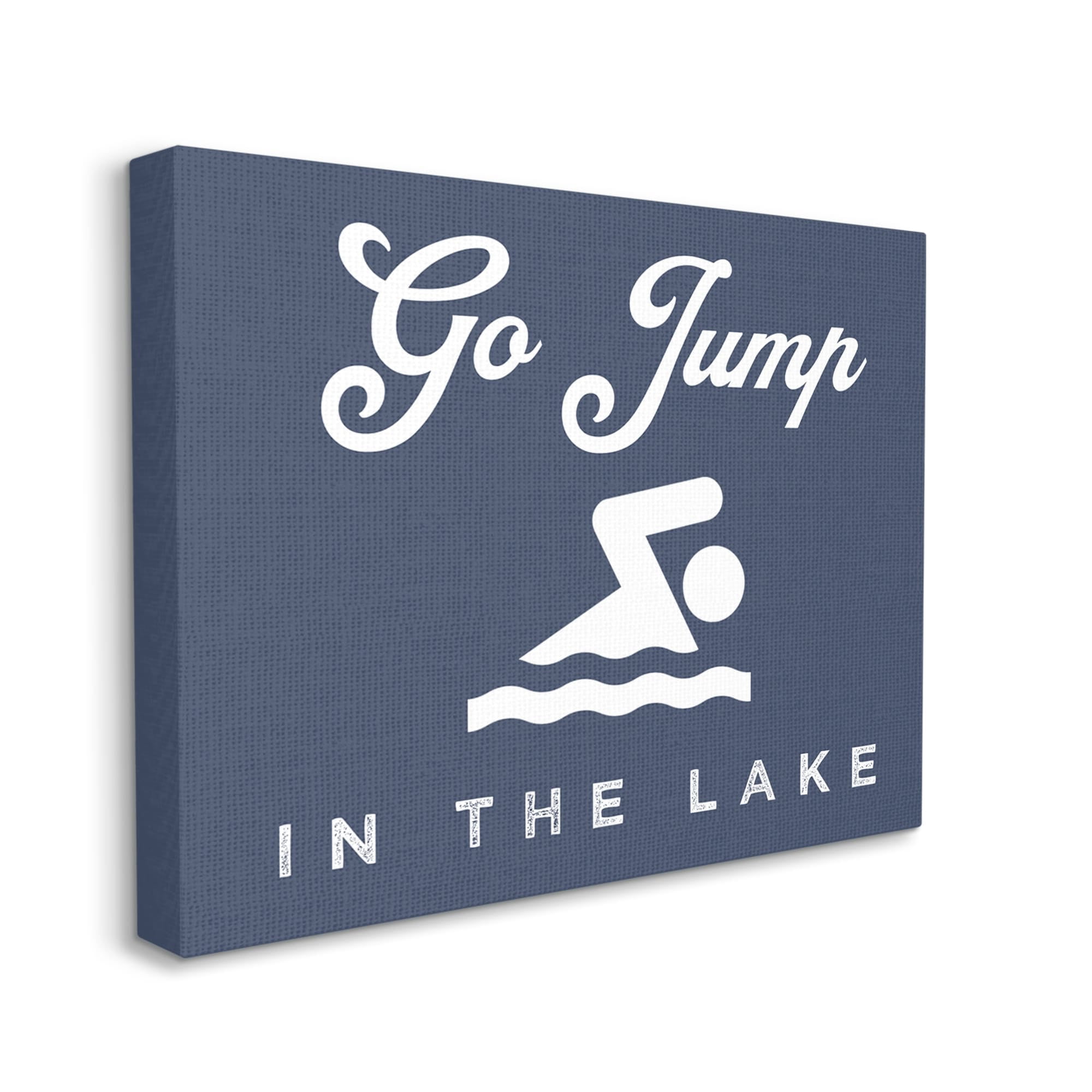 Stupell Industries Go Jump in Lake Nautical Swimmer Iconography Sign,20 x 16, Design by Daphne Polselli