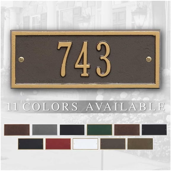 Personalized Cast Metal Address Plaque Custom House Number Sign