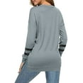 thumbnail image 2 of Femmes Casual Col Rond Cravate Teinture Sweat-Shirt Imprimé Imprimé en Vrac Doux à Manches Longues Pull Tops Chemises, 2 of 2