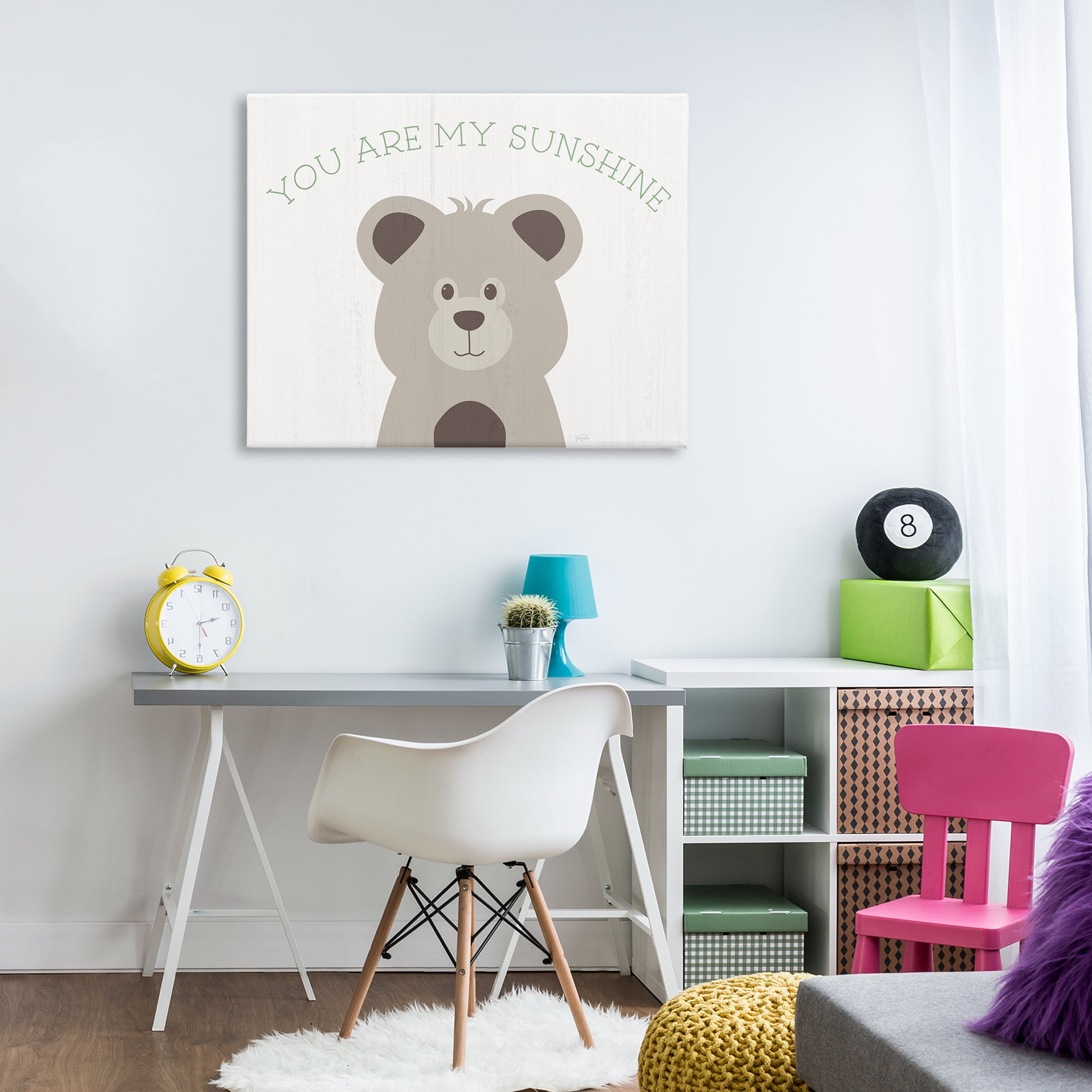 Stupell Industries My Sunshine Smiling Bear Animals Painting Wrapped Canvas Art Print Wall Art, 40 x 30