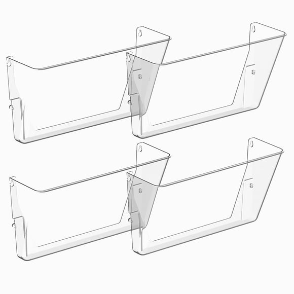 Soporte para archivos Gawerk, acrílico transparente, bolsillo único, paquete de 4
