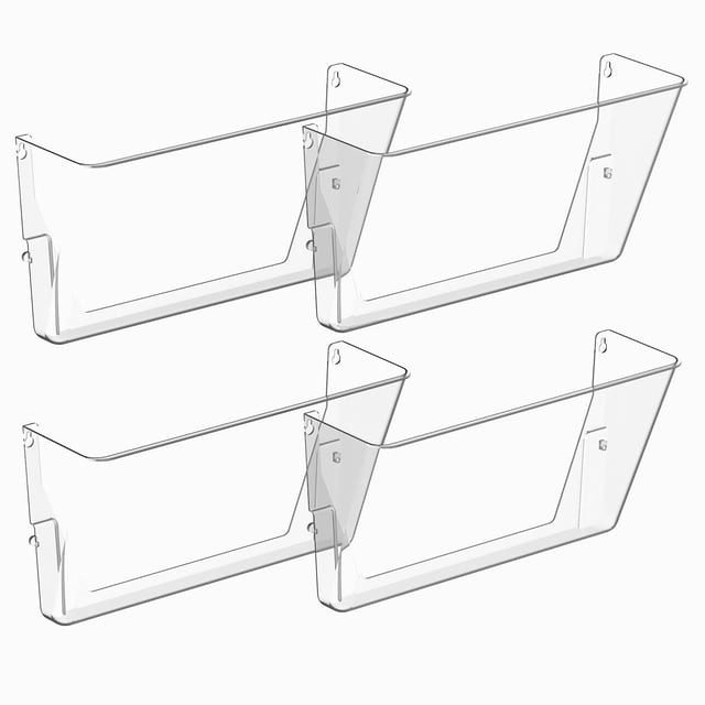 Soporte para archivos Gawerk, acrílico transparente, bolsillo único, paquete de 4