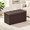Brown Leather-30"D x 15"W x 15"H, variant on Leopard Print Leather 43"D x 15"W x 15"H Folding Storage Ottoman