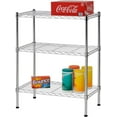 thumbnail image 3 of 3 Tier Shelving Unit Storage Rack, Heavy Duty Adjustable Chrome Wire Utility Shelves, 24"W x 14"D x 30"H, 3 of 5