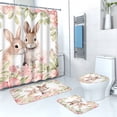 thumbnail image 2 of Easter Bunny Egg Shower Curtain, Waterproof Bathroom Wet Dry Separation Partition, Standard Size Washable Home Decor, 2 of 5