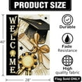 thumbnail image 2 of Welcome Class of 2024 Congrats Grad 28 x 40 House Flag Double Sided, Black Gold Graduation Cap Diploma Medal Garden Yard Decoration, High School College Outdoor Décor Decorative Large Flag, 2 of 6