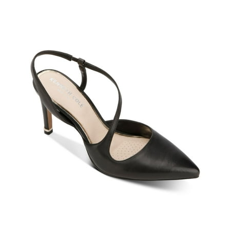 UPC 193569315583 product image for KENNETH COLE Womens Black Slingback Padded Asymmetrical Riley 85 Asymmetric Poin | upcitemdb.com