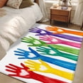 thumbnail image 4 of Cartoon Colorful Hands Area Rugs 3x5 ft Cute Watercolor Hands with Love Heart Washable Rug Non Slip Indoor Carpet Absorbent Floor Mat for Living Room Bedroom Dining Room, 4 of 9