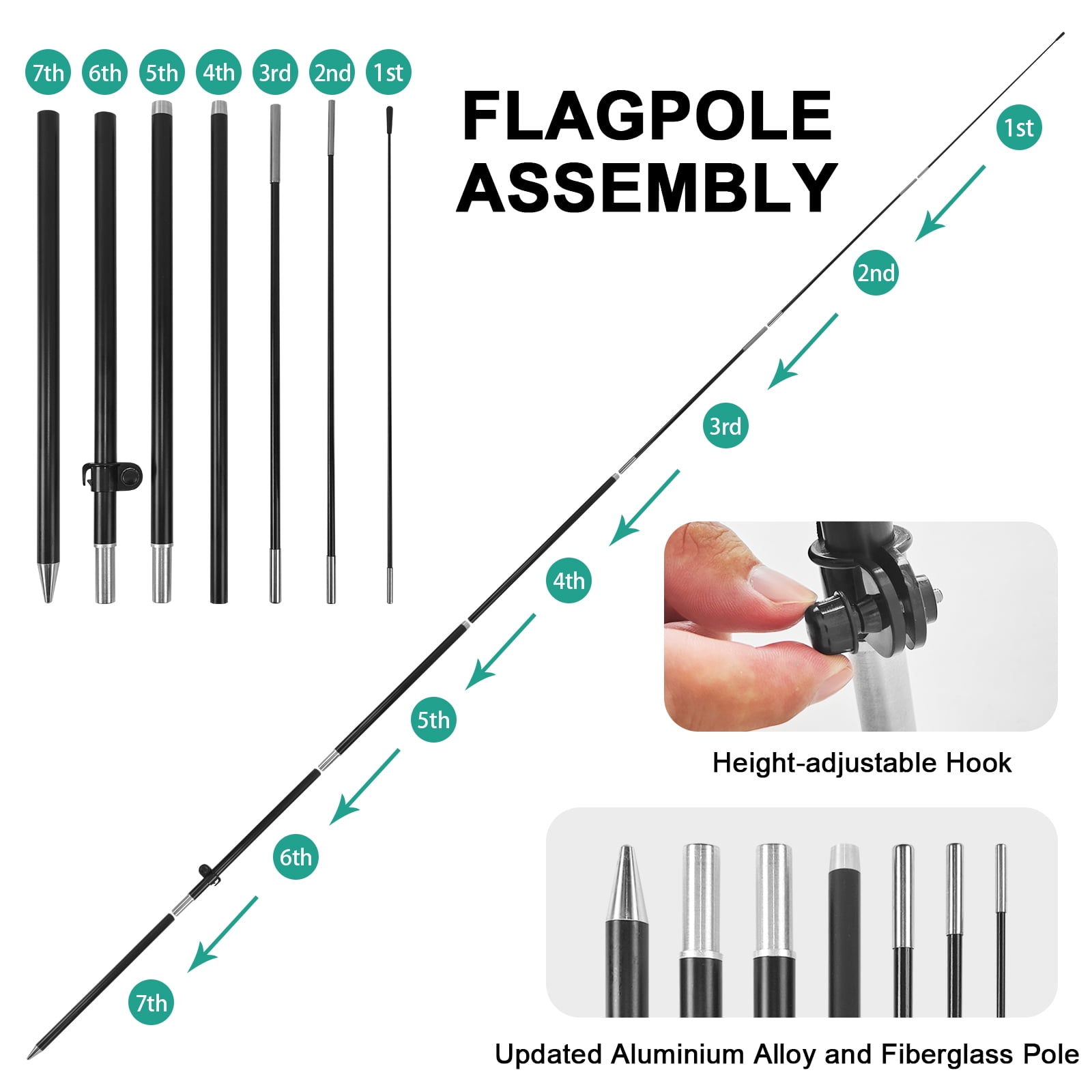 QSUM Smoke Shop Feather Flag with Flag Pole Kit and Ground Spike, 8.2FT Smoke Shop Windless Flag Banner Sign Business for Outdoor Advertising Sign Decoration Display