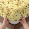 thumbnail image 3 of King Size Fitted Sheet Set - Summer Bees 3 Piece Bedding Sets 16" Deep Pocket Fitted Sheet with 2 Pillowcases, Pastoral Garden Yellow Honey Watercolor Brushed Microfiber Hotel Luxury Bed Sheets, 3 of 9