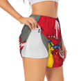 thumbnail image 3 of Lsque Dinosaur Super Hero Cartoon Printed Women's Running Shorts with Liner Pockets,Elastic Quick Dry Workout Athletic Gym Yoga Shorts,Womens High Waist Shorts-Large, 3 of 9