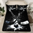 thumbnail image 2 of Manfei Hockey Sport Full Size Sheets,Boys Ball Game Bed Sheets,White Black Sheet Sets For Kids Boys,Super Cozy Room Decorative,4 Pieces, 2 of 7