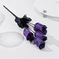 thumbnail image 4 of Halloween Roses Artificial Flowers, Dark Purple Silk Rose Buds, Gothic Faux Rose Bouquet, Black Themed Silk Flower Stems, Halloween Decorative Floral Sprigs Halloween Party Home Decorations, 4 of 5